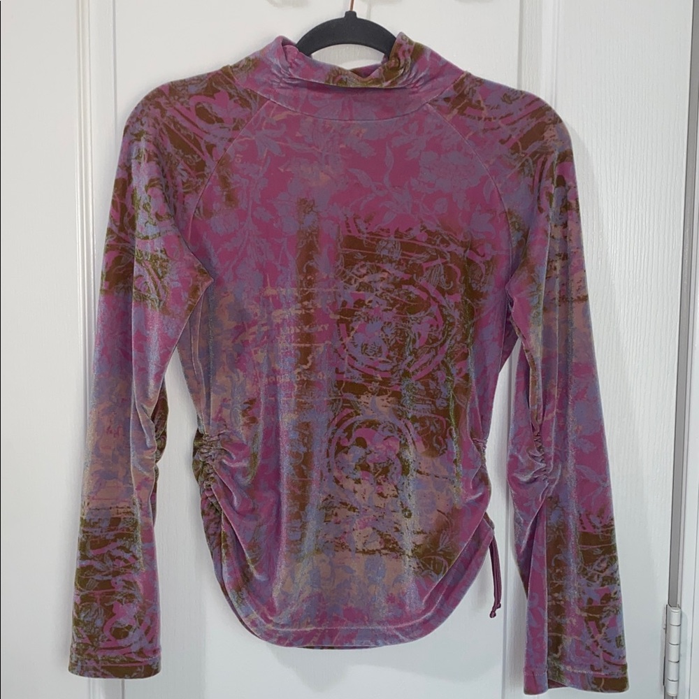 Y2K‎ Obermeyer Velvet/Velour Mock Turtleneck Base Layer Top In Crushed